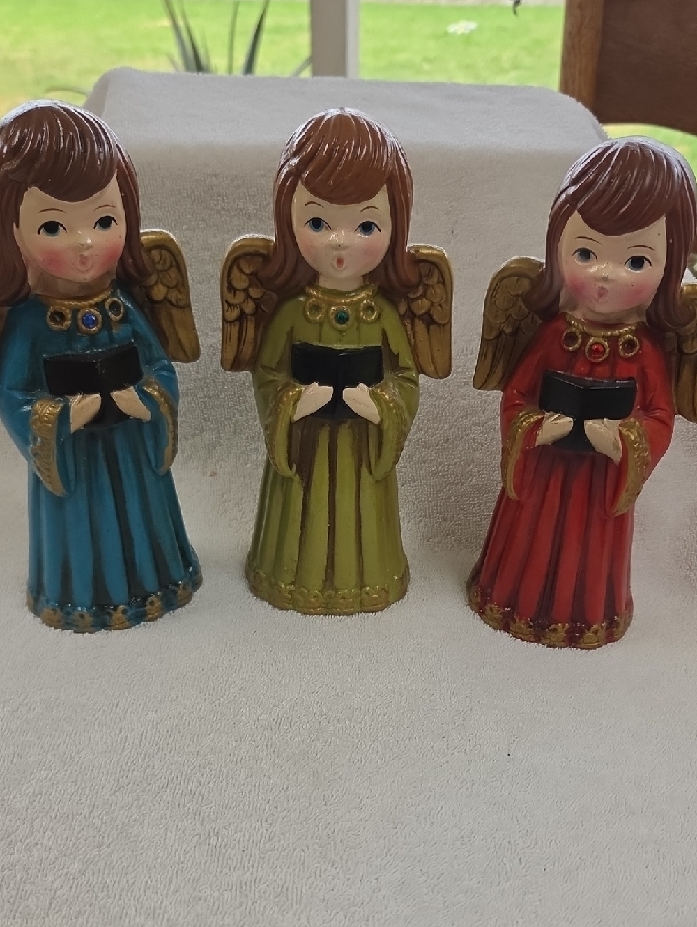 Set of 3 Vintage Choir In Angel Figurines 7.5"  Japan